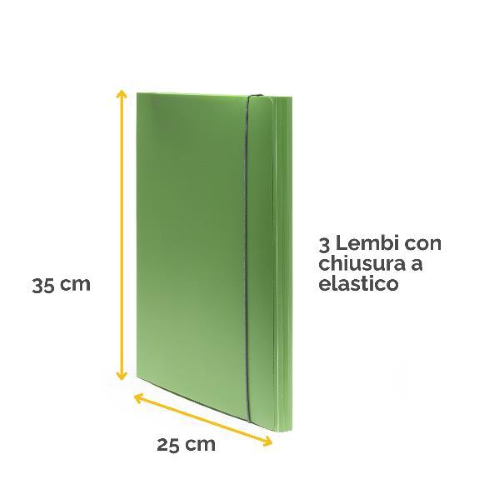 Cartellina 3 lembi HOLOS - PP - 25 x 35cm - verde - Fellowes